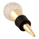 Clear Diamond Cut Glass Wine Stopper in Golden Fitting